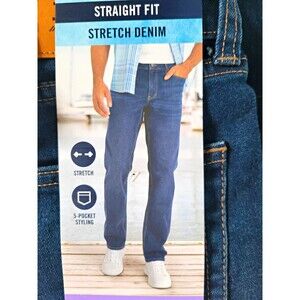 IZOD Saltwater Men's Straight Fit Stretch Denim Jeans Dark Blue 30x30